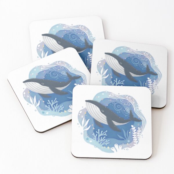 Item preview, Whale & Corals in Ocean Paper Art Illustration designed and sold by Kyut-Yum.