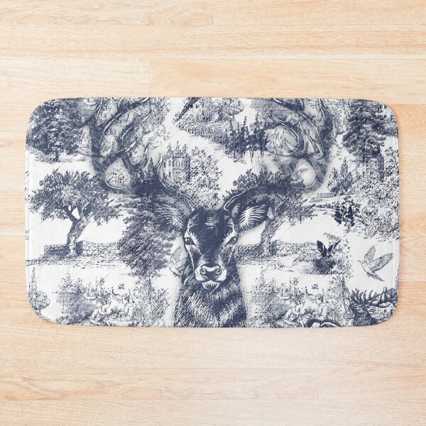 Item preview, Sabrina Farmer Art - Blue Toile Deer - Wildlife at Home  designed and sold by sabrinart42.