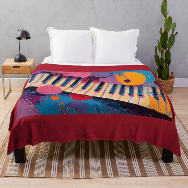 Item preview, Colorful Abstract Piano Keyboard with Bold Circular Shapes and Vibrant Pink Purple and Orange Hues designed and sold by OlfactoART Studio.
