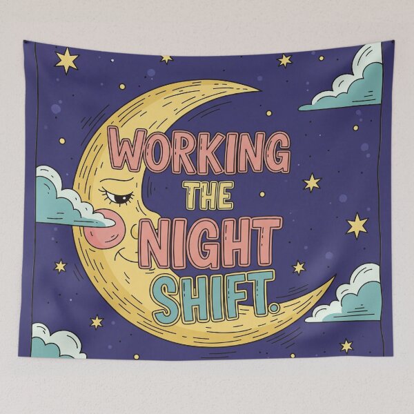 Item preview, WORKING THE NIGHT SHIFT Sleeping Moon designed and sold by Owcomm.