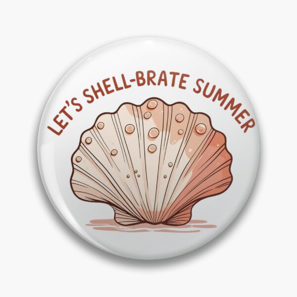 Item preview, Shell design with a fun phrase – Let’s Shell-brate Summer – Summer design designed and sold by StormArte.
