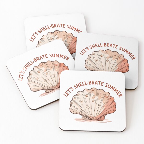 Item preview, Shell design with a fun phrase – Let’s Shell-brate Summer – Summer design designed and sold by StormArte.