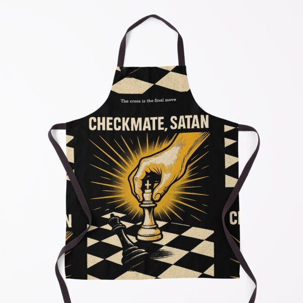 Item preview, Checkmate Satan – The Cross Was the Final Move | Bold Christian Victory Design by FaithDripStudio designed and sold by FaithDripStudio.