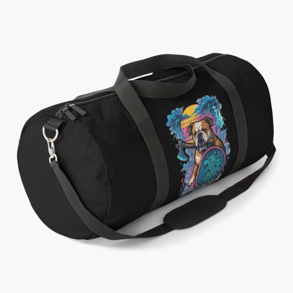 Item preview, English Bulldog Valhalla Norse Retro Vaporwave designed and sold by TomFrontierArt.
