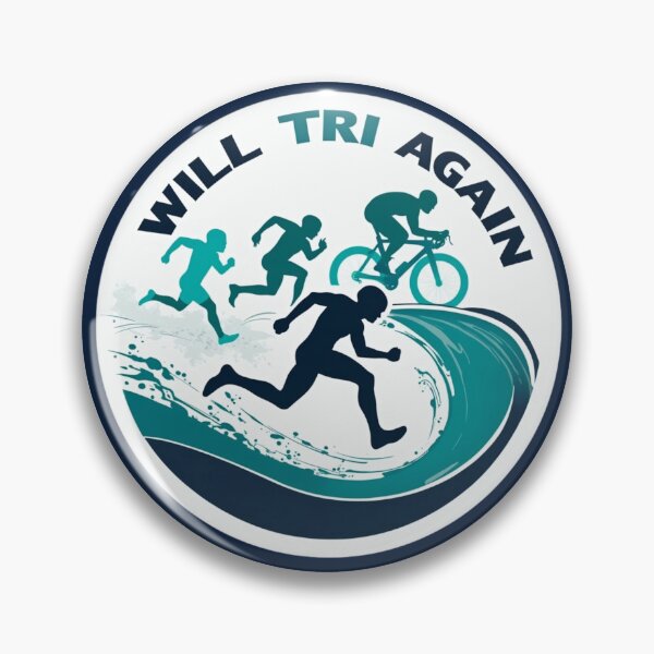 Item preview, "Will TRI Again" – Funny & Motivational Triathlon Sticker designed and sold by Triathlongram.