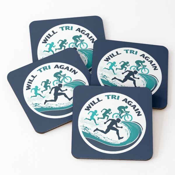 Item preview, "Will TRI Again" – Funny & Motivational Triathlon Sticker designed and sold by Triathlongram.