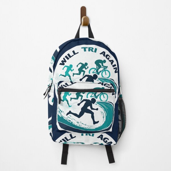 Item preview, "Will TRI Again" – Funny & Motivational Triathlon Sticker designed and sold by Triathlongram.