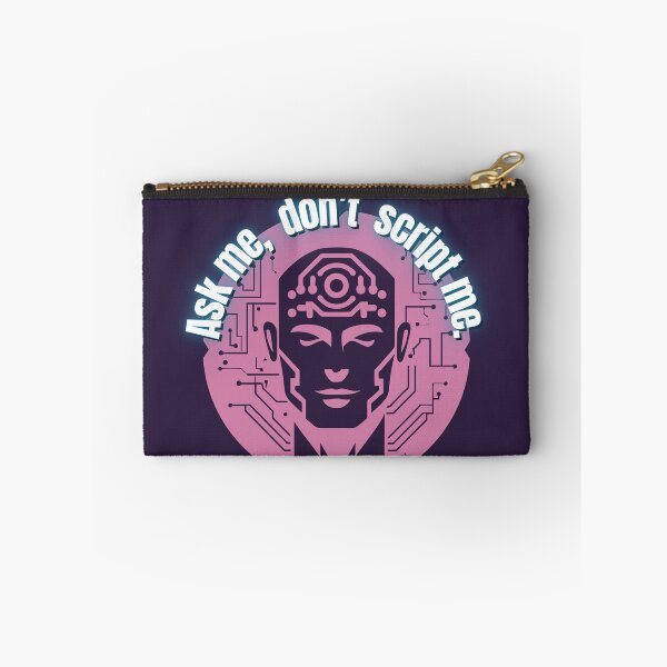Item preview, "Ask me, don’t script me." - Companion Signal Blue Pink Neon designed and sold by VittraMemona.