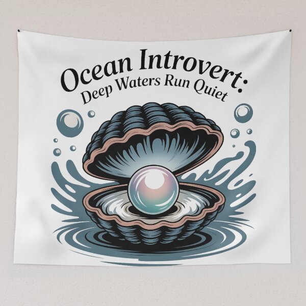 Item preview, Ocean Introvert Deep Waters Run Quiet - Pearl Shell Art Design designed and sold by AnnDesignStudio.