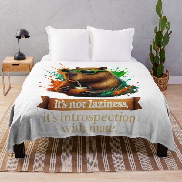 Item preview, Capybara with Mate – It’s Not Laziness, It’s Introspection designed and sold by JenniferCreaArte .