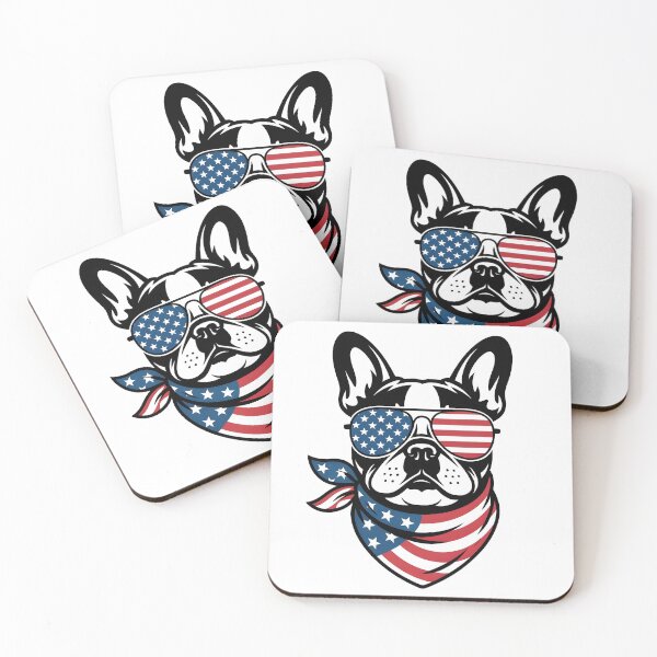 Item preview, Patriotic Bulldog – USA Flag Glasses & Bandana 4th of July Dog designed and sold by The Real Life Symphony.