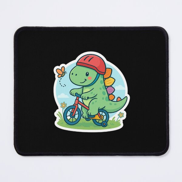 Item preview, Stego the Cyclist – Cute Dinosaur Riding a Bike designed and sold by EuropeanPrints.