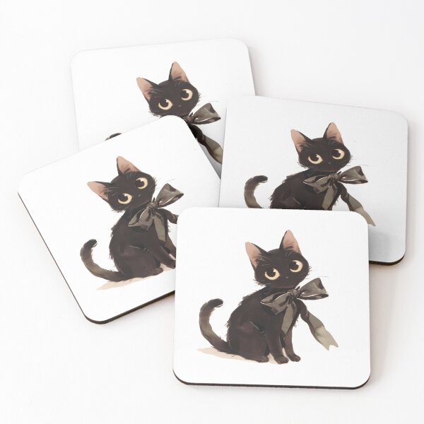 Item preview, Black Cat with Black Bow | Elegant & Mysterious Aesthetic T-Shirt Design designed and sold by Zezeshop1.