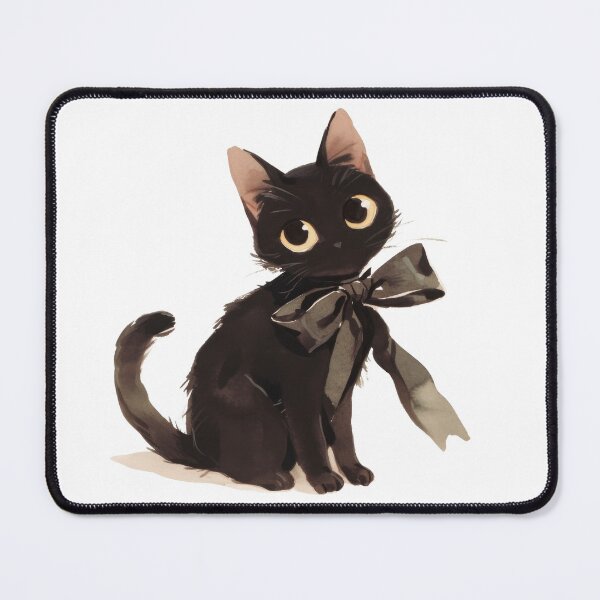 Item preview, Black Cat with Black Bow | Elegant & Mysterious Aesthetic T-Shirt Design designed and sold by Zezeshop1.
