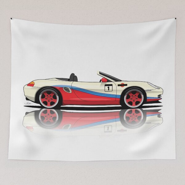 Item preview, Copy of Porsche 986 Boxster classic illustration red reflection designed and sold by blackdogshop.