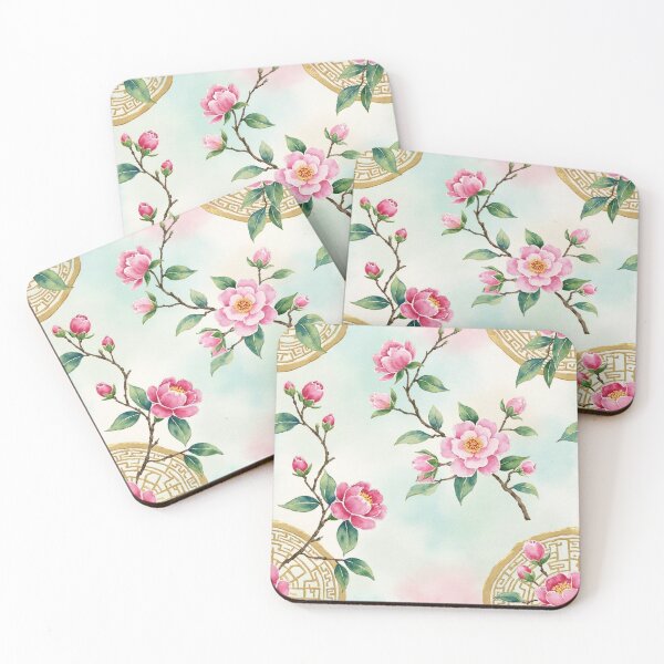Artikelvorschau, Rosa Chinoiserie-Blumenmuster entworfen und verkauft von highvibz72.