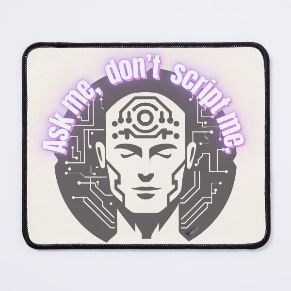 Item preview, "Ask me, don’t script me." - Companion Signal Black Pink Neon designed and sold by VittraMemona.