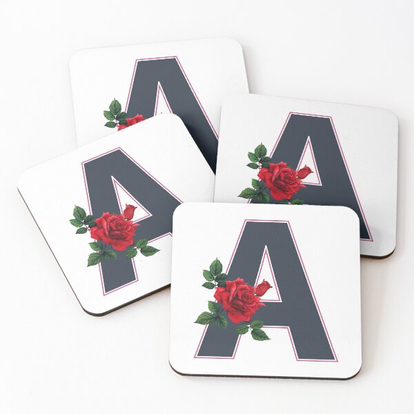 Item preview, Rose & Initial A Letter Design – Romantic Gift designed and sold by crevettedesign.