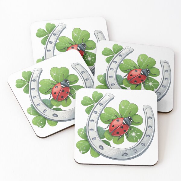 Item preview, Horseshoe with ladybug four leaf for luck designed and sold by Lucky 777.
