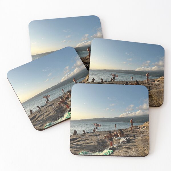 Item preview, People enjoying golden hour at O'ahu's China Walls designed and sold by chelsearavizza.