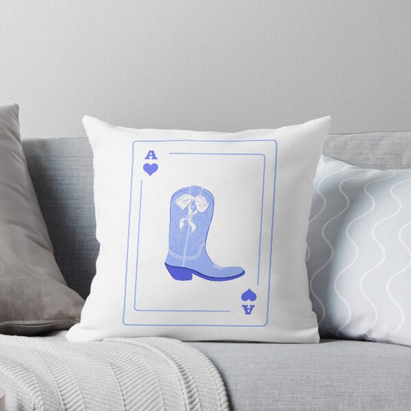 Item preview, Ace of hearts card with coquette blue cowboy boots and bow  designed and sold by rizdrawings.