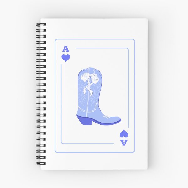 Item preview, Ace of hearts card with coquette blue cowboy boots and bow  designed and sold by rizdrawings.