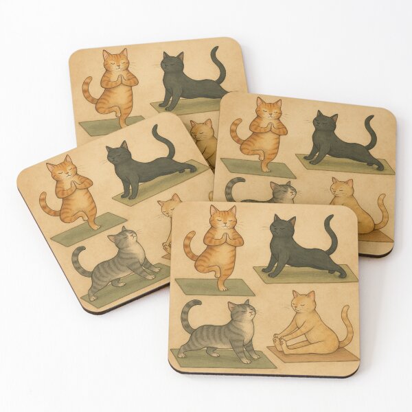 Item preview, Zen Cats – Cartoon Cats Doing Yoga Poses designed and sold by MoonMommaMagic.