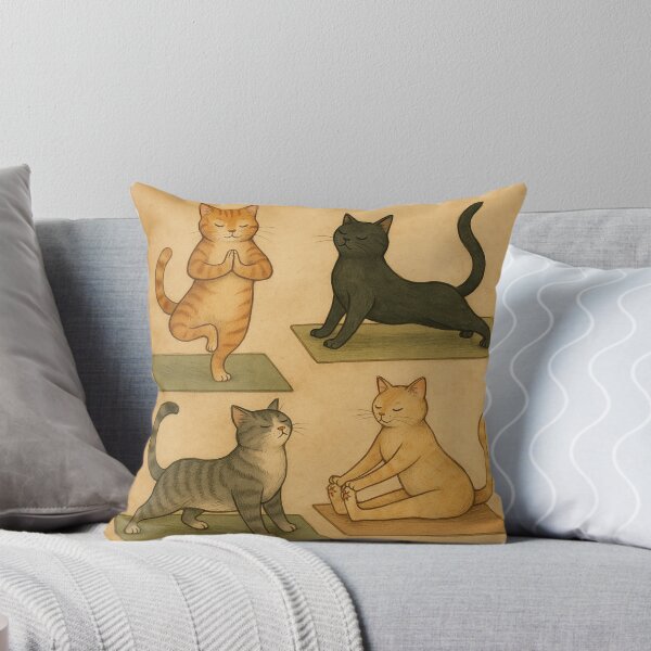 Item preview, Zen Cats – Cartoon Cats Doing Yoga Poses designed and sold by MoonMommaMagic.