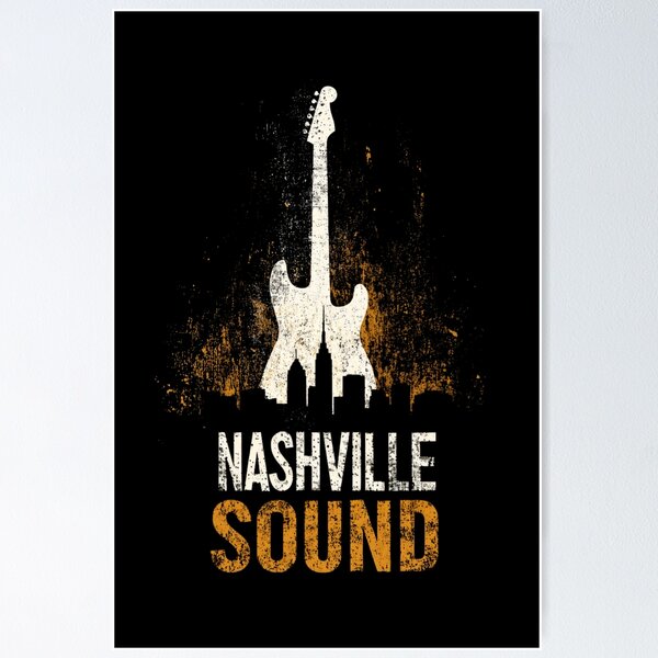 Artikel-Vorschau von Nashville Sound – Grunge-Gitarre & Skyline-Tribut, designt und verkauft von Blurbean.