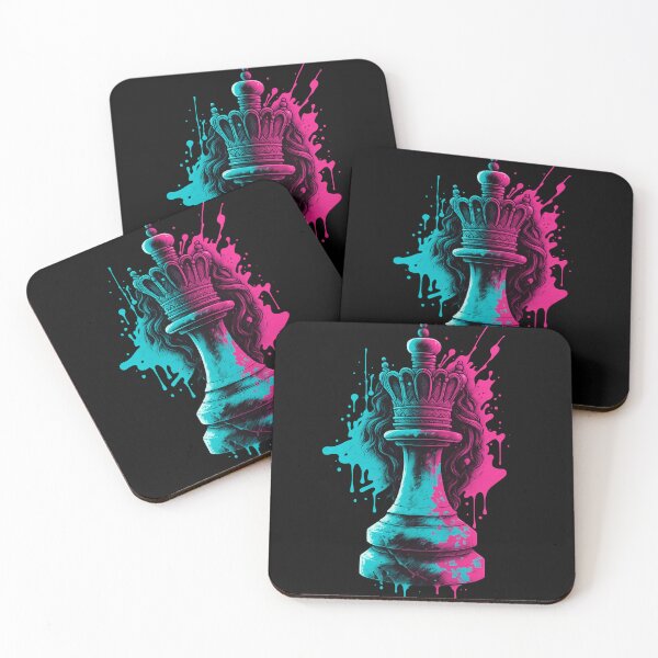 Item preview, Neon Queen Chess Piece with Flowing Hair designed and sold by omerckaca.