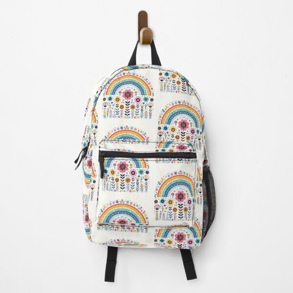 Item preview, Arching Rainbow Flowers - Scandinavian Folk Art by heidiannemorris © designed and sold by FOLK ART FUSION by heidiannemorris.