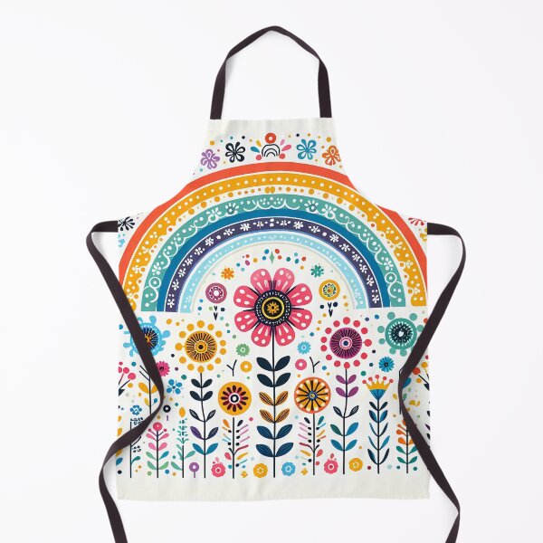 Item preview, Arching Rainbow Flowers - Scandinavian Folk Art by heidiannemorris © designed and sold by FOLK ART FUSION by heidiannemorris.