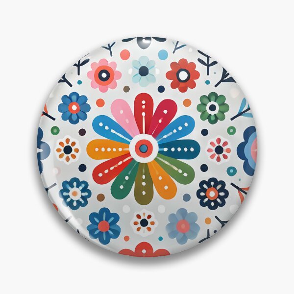 Artikelvorschau, Zarte gemusterte Blumen - Skandinavische Volkskunst von heidiannemorris © entworfen und verkauft von FOLK ART FUSION.