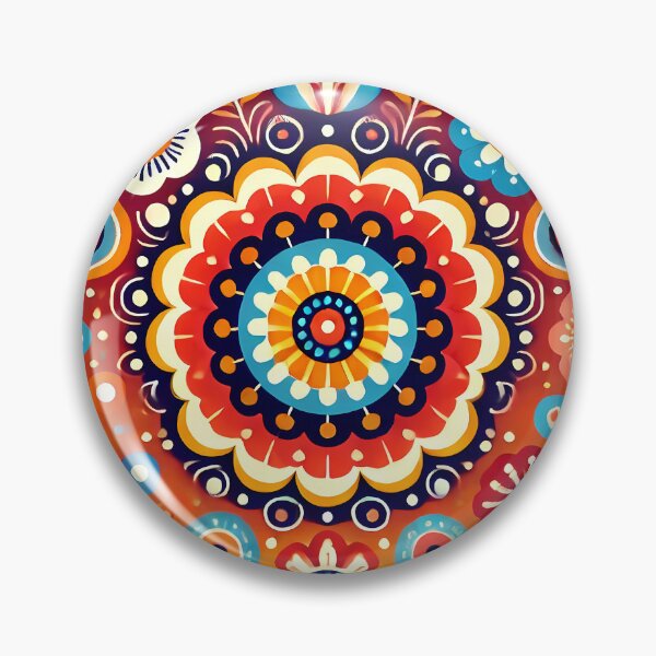 Artikelvorschau, Mandala-inspirierte Blumen – Skandinavische Volkskunst von heidiannemorris © entworfen und verkauft von FOLK ART FUSION.