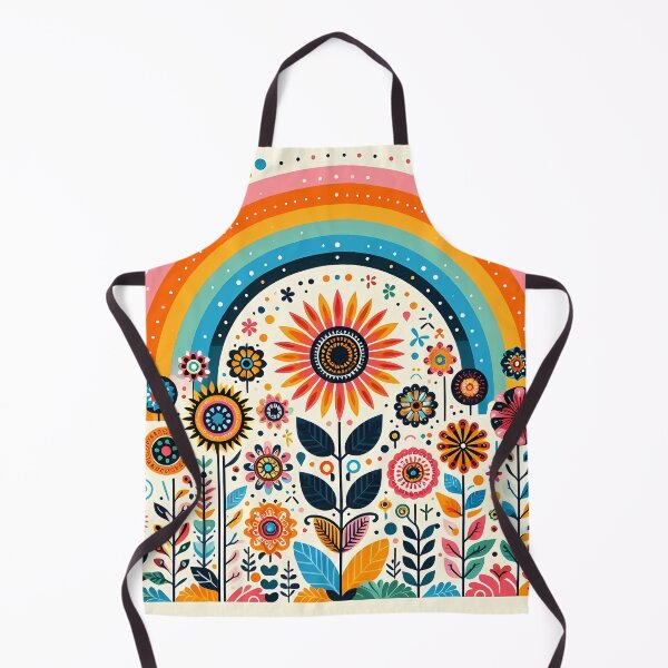 Item preview, Sunshine Rainbow Flowers - Scandinavian Folk Art by heidiannemorris © designed and sold by FOLK ART FUSION.