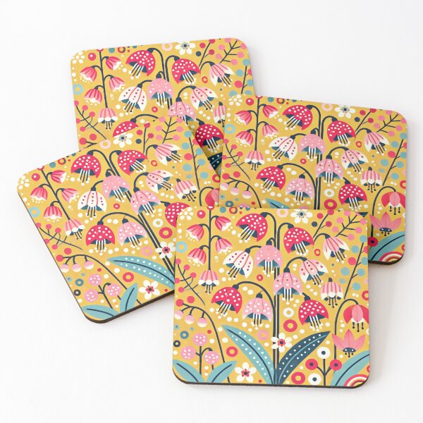 Item preview, Golden Bell Flowers - Scandinavian Folk Art by heidiannemorris © designed and sold by FOLK ART FUSION.
