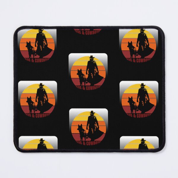 Artikelvorschau, K9s & Cowboys Retro Hund und Cowboy Silhouette vor einem Sonnenuntergang entworfen und verkauft von AM-Storefront.