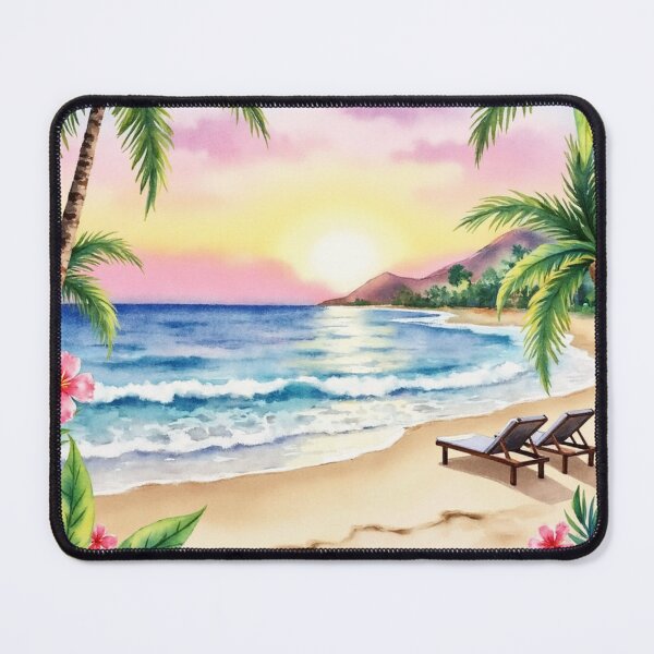 Item preview, Romantic Tropical Beach Paradise Pattern designed and sold by highvibz72.