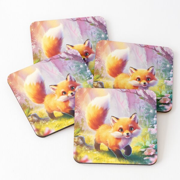 Item preview, Smiling Fox in a Blooming Sakura Forest designed and sold by EmeraldeaArt.