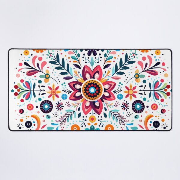 Item preview, Rainbow Flowers - Scandinavian Folk Art by heidiannemorris © designed and sold by FOLK ART FUSION.