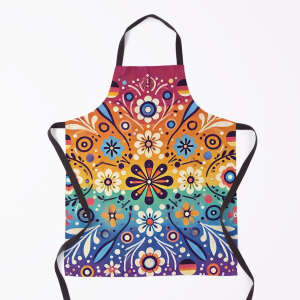 Item preview, Intricate Rainbow Folk Flowers - Scandinavian Folk Art by heidiannemorris © designed and sold by FOLK ART FUSION by heidiannemorris.