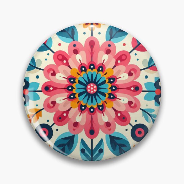 Artikelvorschau, Mandala-inspirierte Blumen – Skandinavische Volkskunst von heidiannemorris © entworfen und verkauft von FOLK ART FUSION.
