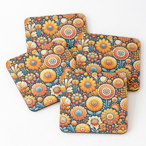 Item preview, Rich Folk Flower Garden - Scandinavian Folk Art by heidiannemorris © designed and sold by FOLK ART FUSION.