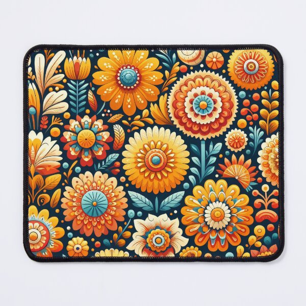 Item preview, Rich Folk Flower Garden - Scandinavian Folk Art by heidiannemorris © designed and sold by FOLK ART FUSION.