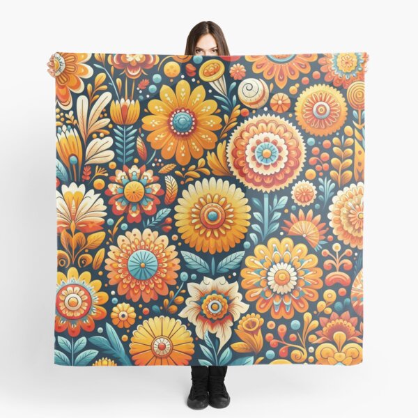 Item preview, Rich Folk Flower Garden - Scandinavian Folk Art by heidiannemorris © designed and sold by FOLK ART FUSION by heidiannemorris.