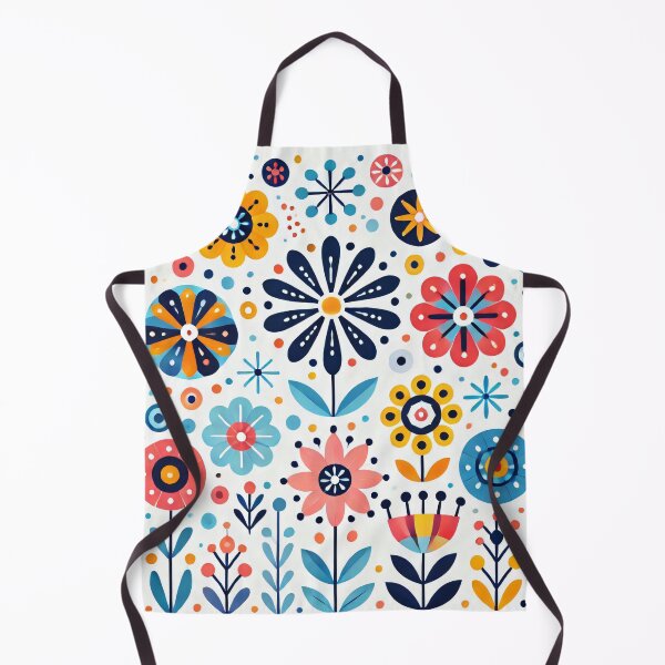 Item preview, Delicate Pink and Blue Folk Flowers - Scandinavian Folk Art by heidiannemorris © designed and sold by FOLK ART FUSION by heidiannemorris.