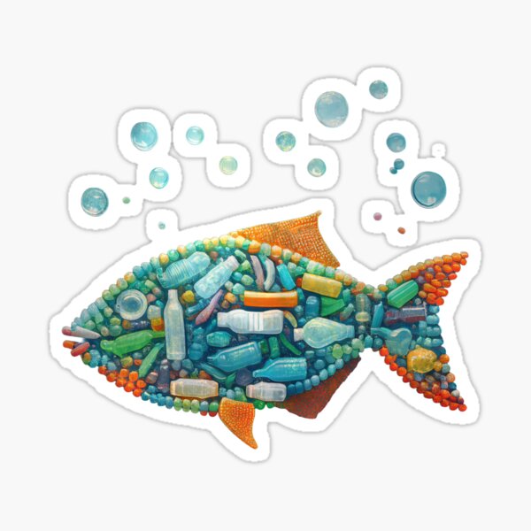 Item preview, Colorful fish made from plastic items designed and sold by JoNoAloha.