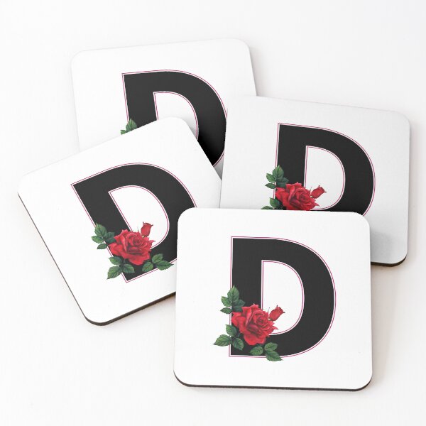 Item preview, Rose & Initial D Letter Design – Romantic Gift designed and sold by crevettedesign.