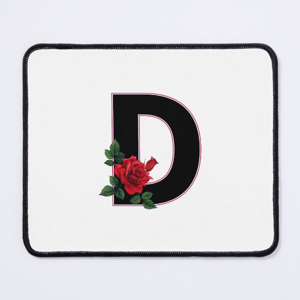 Item preview, Rose & Initial D Letter Design – Romantic Gift designed and sold by crevettedesign.
