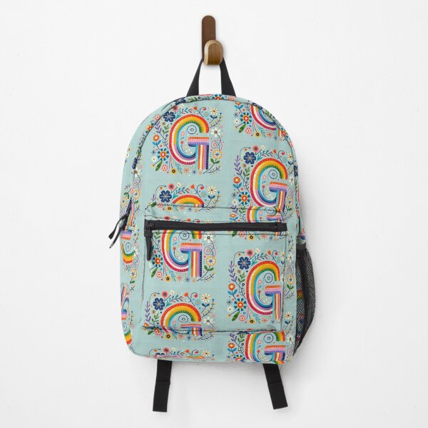 Item preview, Rainbow Letter G with Folk Flowers - Scandinavian Folk Art by heidiannemorris © designed and sold by FOLK ART FUSION by heidiannemorris.